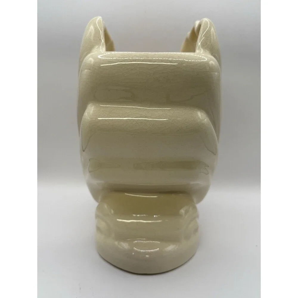 Footed Ceramic Cream Clam Shell Planter Vase Antique? American Bisque? - Picture 2 of 8